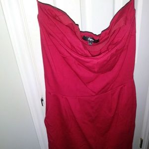 red Express strapless dress